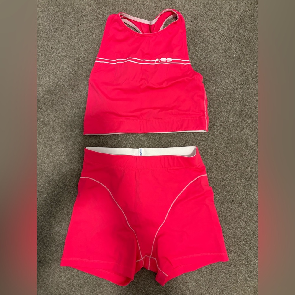 Adam Selman Pink Athletic Tank and Shorts Set